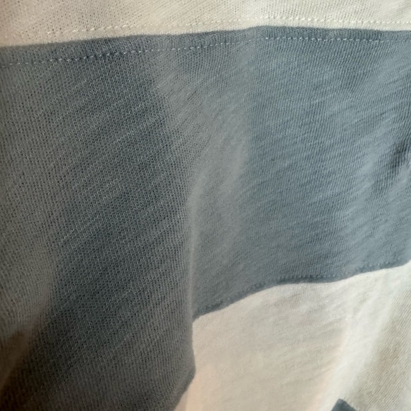 Marine Layer Blue Cream Striped Rugby Top Medium - Picture 4 of 8